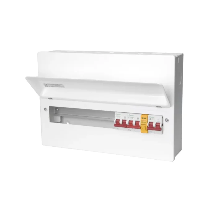 11 Way Metal Consumer Unit Multi Tariff Supplied with SPD, 2 x 100A Main Switch, 63A Main Switch