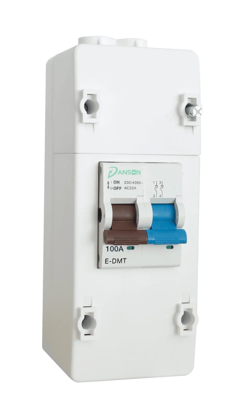 2 Ways Enclosure 100A DP Meter Isolation Switch With Twin Terminals