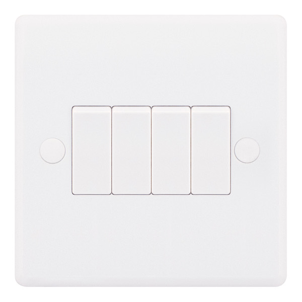 10 Amp Plate Switch – 4 Gang 2 Way – X-Rated – 1 Gang Plate